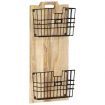 Wall-mounted Magazine Rack 33x10x67 cm Solid Rough Mango Wood