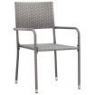 3 Piece Garden Dining Set Poly Rattan Anthracite & Grey