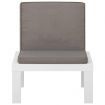 Garden Lounge Chairs with Cushions 2 pcs Plastic White