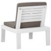Garden Lounge Chairs with Cushions 2 pcs Plastic White