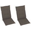 Garden Chairs 2 pcs with Taupe Cushions Solid Teak Wood