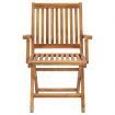 Garden Chairs 2 pcs with Grey Cushions Solid Teak Wood