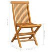 Garden Chairs with Grey Cushions 2 pcs Solid Teak Wood