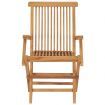 Garden Chairs with Grey Cushions 2 pcs Solid Teak Wood