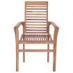 Dining Chairs 2 pcs with Cream White Cushions Solid Teak Wood