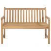 Garden Bench with Taupe Cushion 120 cm Solid Teak Wood