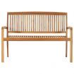 Stacking Garden Bench with Cushion 128.5 cm Solid Teak Wood