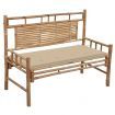 Garden Bench with Cushion 120 cm Bamboo