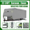 22-24Ft 4 Layers Uv Block Waterproof Caravan Camper Cover W/Anti-Hit Reflective Bands,Hitch Cover