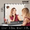 Warm Yellow/Natural/Cool White Light Hollywood Makeup Vanity Mirror W/5X Magnify,Dimmer Adjustable