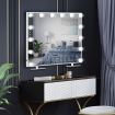 Warm Yellow/Natural/Cool White Light 14 Led Hollywood Makeup Vanity Mirror W/5X Magnify,White Frame