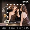 Warm Yellow/Natural/Cool White Light 14 Led Hollywood Makeup Vanity Mirror W/5X Magnify,Black Frame