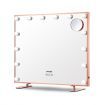 Warm Yellow/Natural/Cool White Light Hollywood Makeup Vanity Mirror,5X Magnify,Rose Gold Frame