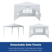 15-Guest 3X3M 90% Uv/Rain Block Wedding Gazebo Tent Party Canopy Marquee W/3 Detachable Walls,Door