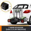 Car 4 Bike Rack Carrier Mount Holder W/ Tail Light,License Plate Frame,Flexible Titling Design