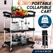 Kitchen Island Trolley Folding Service Cart Storage Rack Shelf Organiser 3 Tiers