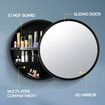 Mirrored Bathroom Wall Cabinet Round Mirror Storage Cabinet Cupboard Medicine Cabinet Black