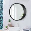 Mirrored Bathroom Wall Cabinet Round Mirror Storage Cabinet Cupboard Medicine Cabinet Black