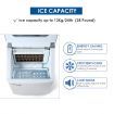 3.2L Portable 13-Min Ice Cube Making Machine,24 Ice Cubes 1 Cycle 13Kg Day,S/M/L Ice Size