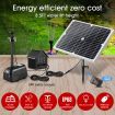 50W 6 Water Effects Garden Solar Foutain Water Pump W/Led Light For Pond,Birdbath,Waterfall,Pool