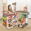 Kids Imagine Develop Toy-48Pcs Supermarket Pretend Play Set W/Good,Trolley,Scanner,Pos Machine,Etc.