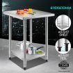 Galvanised Kitchen Prep Table Cater Work Table W/Adjustable Feet For Uneven Floor 61x61x90cm