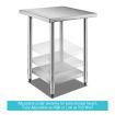 Galvanised Kitchen Prep Table Cater Work Table W/Adjustable Feet For Uneven Floor 61x61x90cm