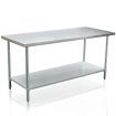 Stainless Kitchen Prep Table Cater Work Bench W/Adjustable Feet For Uneven Floor 121.9x61x90cm