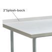 Stainless Steel Kitchen Prep Table Catering Work Bench W/5Cm Splash Back Edge 152.4x61x90cm