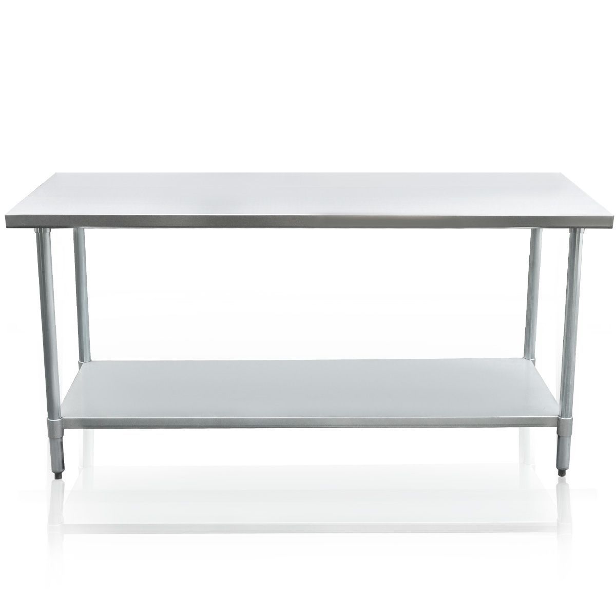 Stainless Kitchen Prep Table Cater Work Bench W/Adjustable Feet For Uneven Floor 152.4X61X90CM