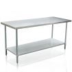 Stainless Kitchen Prep Table Cater Work Bench W/Adjustable Feet For Uneven Floor 152.4X61X90CM