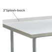 Stainless Steel Kitchen Prep Table Food Cater Work Bench W/5Cm Splash Back Edge 243.8X61X90CM