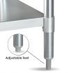 Stainless Kitchen Prep Table Cater Work Bench W/Adjustable Feet For Uneven Floor 183x76.2x90cm