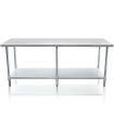 Stainless Kitchen Prep Table Cater Work Bench W/Adjustable Feet For Uneven Floor 243.8X76.2X90CM