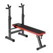 Foldable Weight Bench W/Barbell Rack Home Gym Station For Squat,Step-Up,Elevated Push-Up Etc.