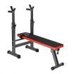 Foldable Weight Bench W/Barbell Rack Home Gym Station For Squat,Step-Up,Elevated Push-Up Etc.