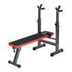 Foldable Weight Bench W/Barbell Rack Home Gym Station For Squat,Step-Up,Elevated Push-Up Etc.