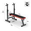 Foldable Weight Bench W/Barbell Rack Home Gym Station For Squat,Step-Up,Elevated Push-Up Etc.