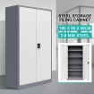 1.85M Lockable Metal File Cabinet Storage Cupboard W/4 Adjustable Shelf For School,Lab,Gym,Garage