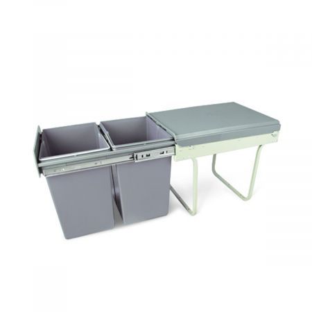 2X20L Pull Out Kitchen Rubbish Bin Under Sink Recycle Cabinet Space Saving Prevent Odours Design