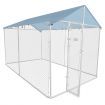 4X2.3X2.32M Dog Enclosure Kennel Pet Run House Chicken Coop Cage W/Uv Block Roof, Security Gate