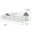 3X10X1.95M Walk In Chicken Coop Cage Dog Enclosure Kennel Pet Run House,Uv Block Roof Security Gate