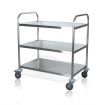 Wheeled 3 Tiers Kitchen Trolley Cart Food Pre Table Stainless Steel Easy To Clean 86X54X94Cm