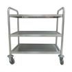 Wheeled 3 Tiers Kitchen Trolley Cart Food Pre Table Stainless Steel Easy To Clean 86X54X94Cm