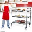 Wheeled 3 Tiers Kitchen Trolley Cart Food Pre Table Stainless Steel Easy To Clean 86X54X94Cm