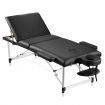 75Cm Width Foldable Height Adjustable Massage Table Bed Padded W/6Cm Thick Foam Portable Easy Carry