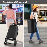 45Kg Load Folding Easy Transport 2 Big Wheels Shopping Cart Trolley Durable Waterproof Oxford Cloth