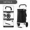 45Kg Load Folding Easy Transport 2 Big Wheels Shopping Cart Trolley Durable Waterproof Oxford Cloth