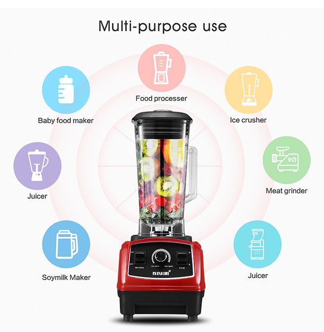 Professional Food Blender For Kitchen 2L Ice Crusher Multi-Purpose