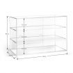 3 Tiers Crystal Dust Proof Cake Display Cabinet Food Showcase Case W/ 2 Durable Shelves 58X33X40Cm